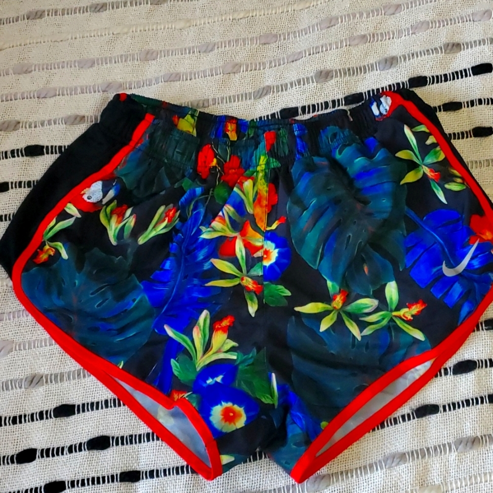 Nike Running shorts with a tropical pattern